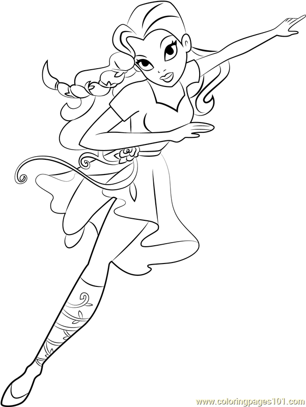 Poison Ivy Coloring Page for Kids - Free DC Super Hero Girls Printable Coloring  Pages Online for Kids - ColoringPages101.com | Coloring Pages for Kids