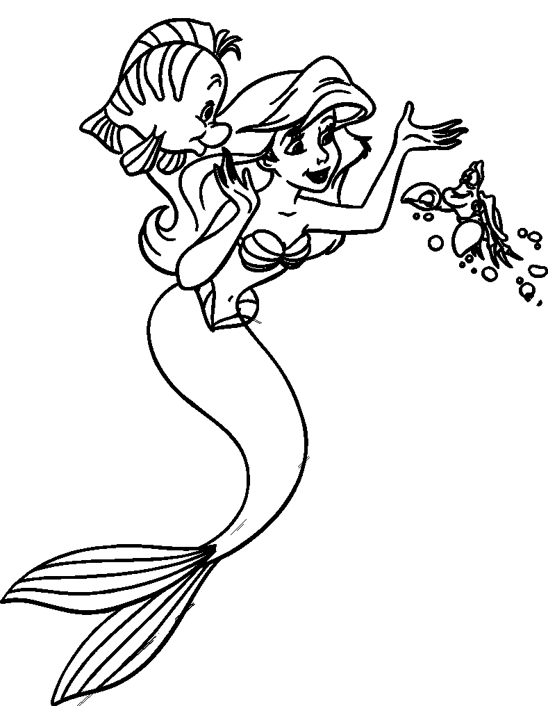 The little mermaid to color for children - The Little Mermaid Kids Coloring  Pages