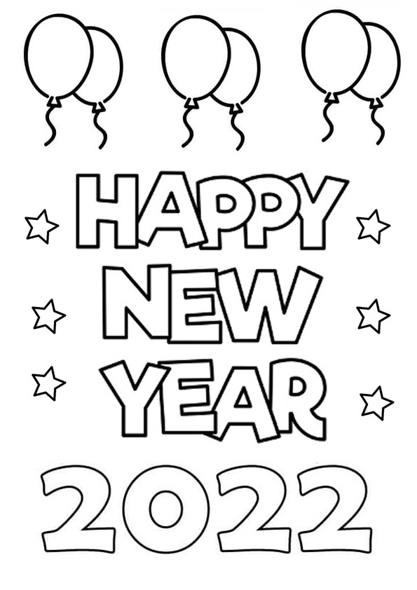 Coloring Pages | Happy New Year Coloring Pages 2022 Printable