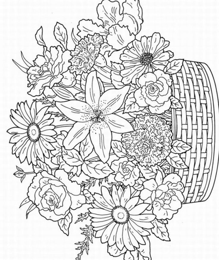 Free Intricate Flower Coloring Pages, Download Free Intricate Flower Coloring  Pages png images, Free ClipArts on Clipart Library