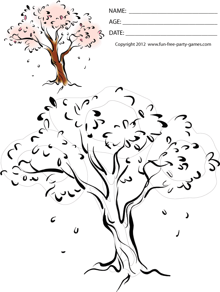 cherry tree coloring pages