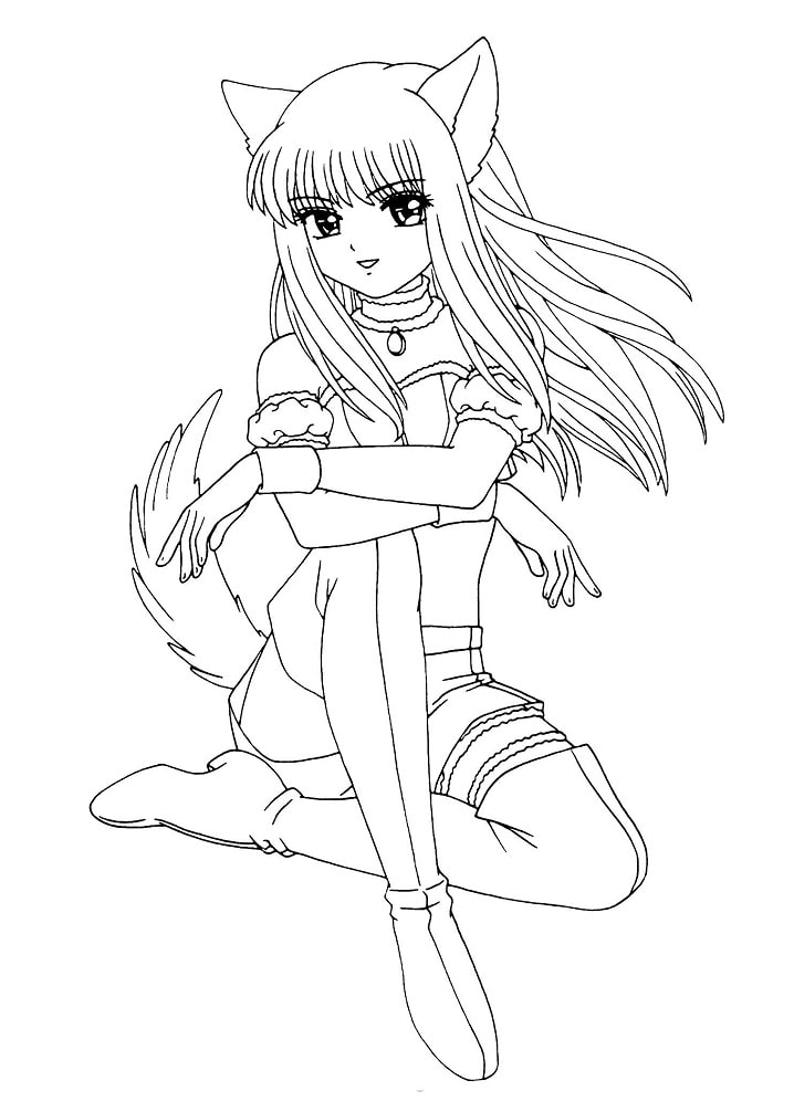Wolf Girl Coloring Pages - Free Printable Coloring Pages for Kids