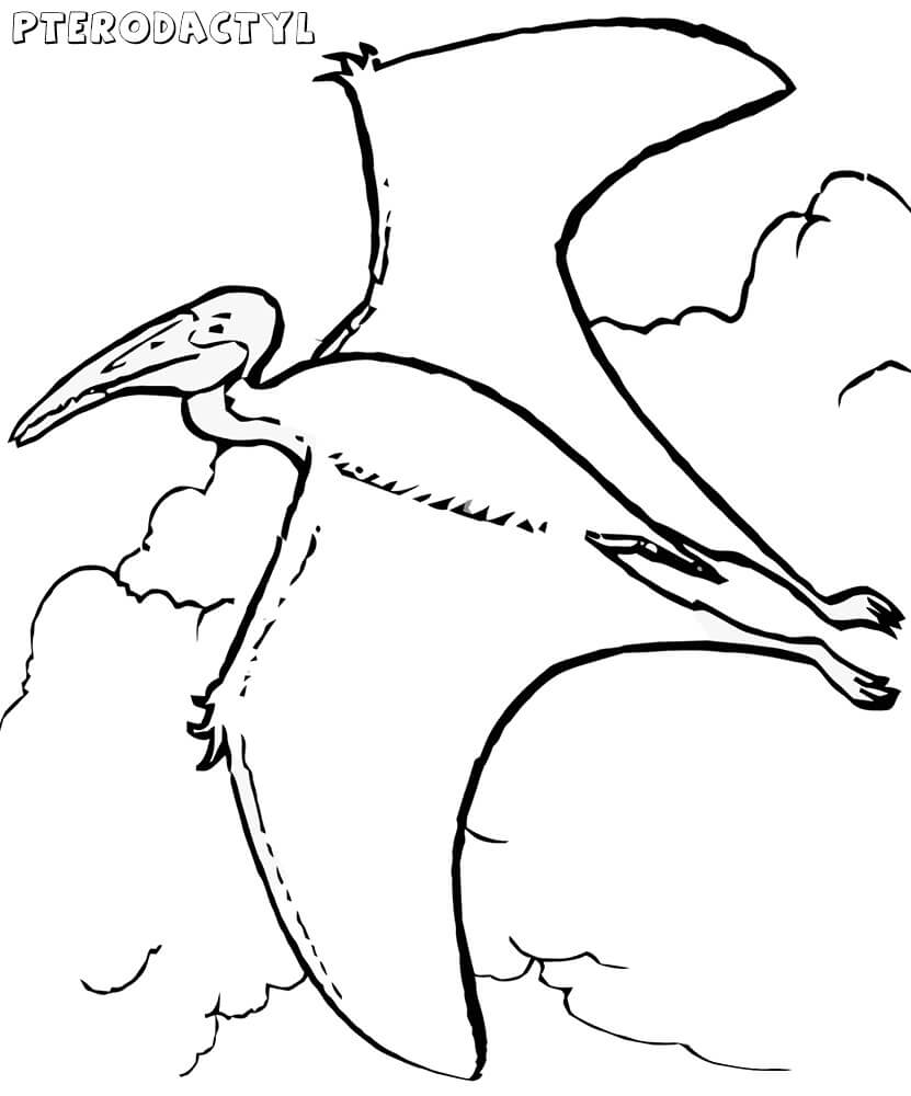 Flying Pterodactyl Coloring Page - Free Printable Coloring Pages for Kids