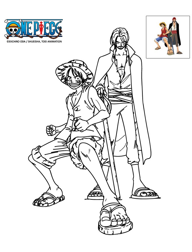 Serious Shanks and Luffy Coloring Page - Free Printable Coloring Pages for  Kids