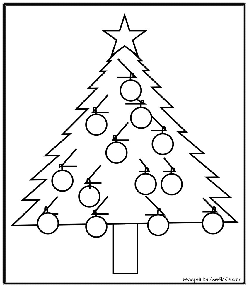 Simple Christmas Tree coloring page ...