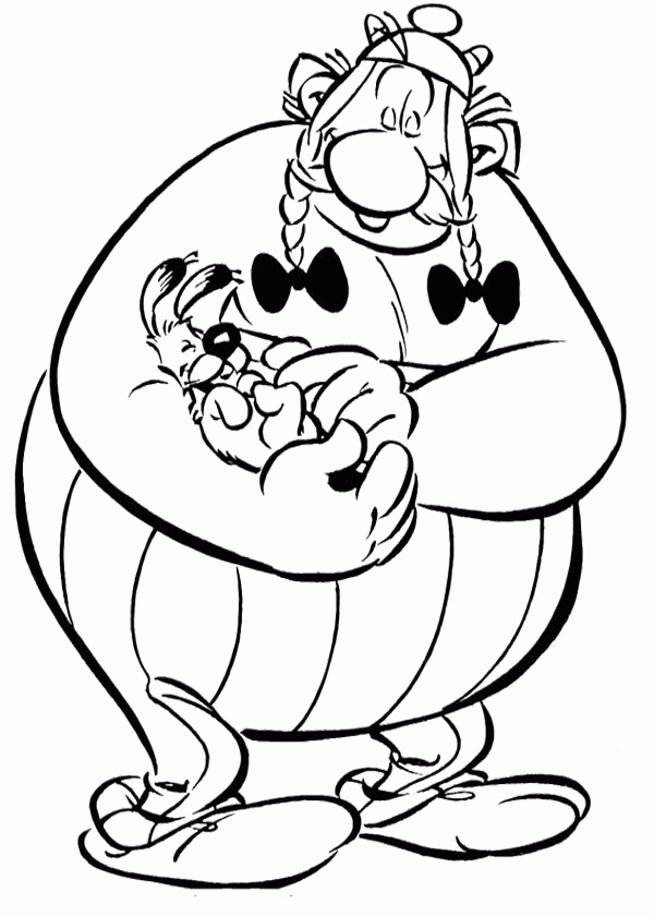 Obelix and Dogmatix coloring page