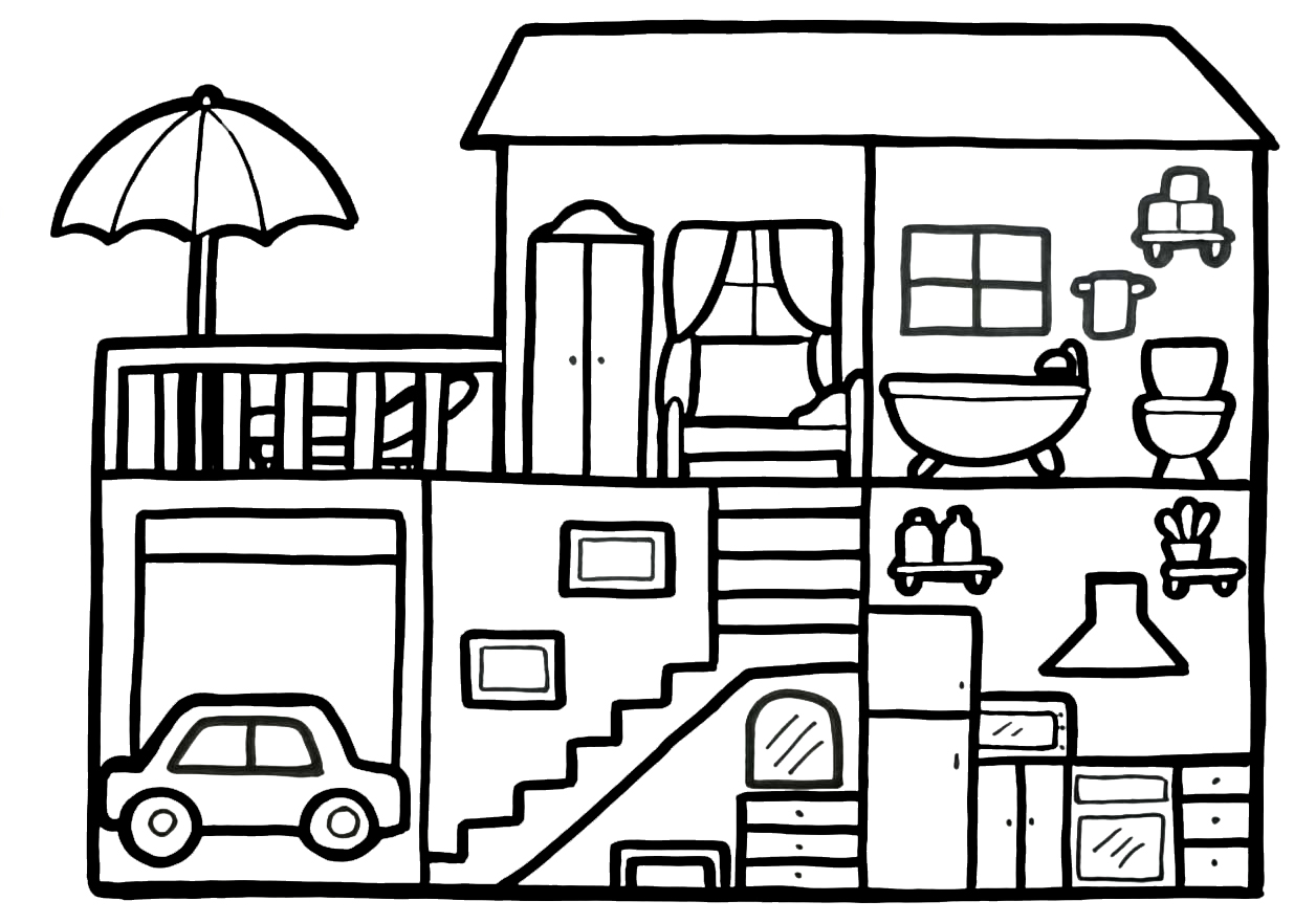 Coloring Pages House - Printable