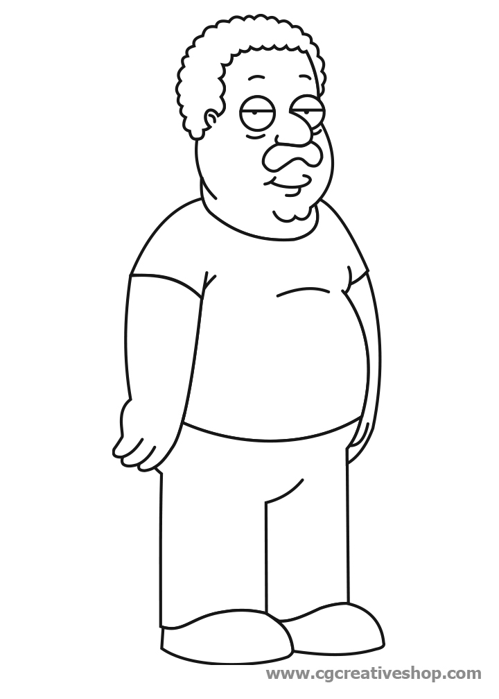 Cleveland Brown (Cleveland Show) disegno da colorare - Cgcreativeshop