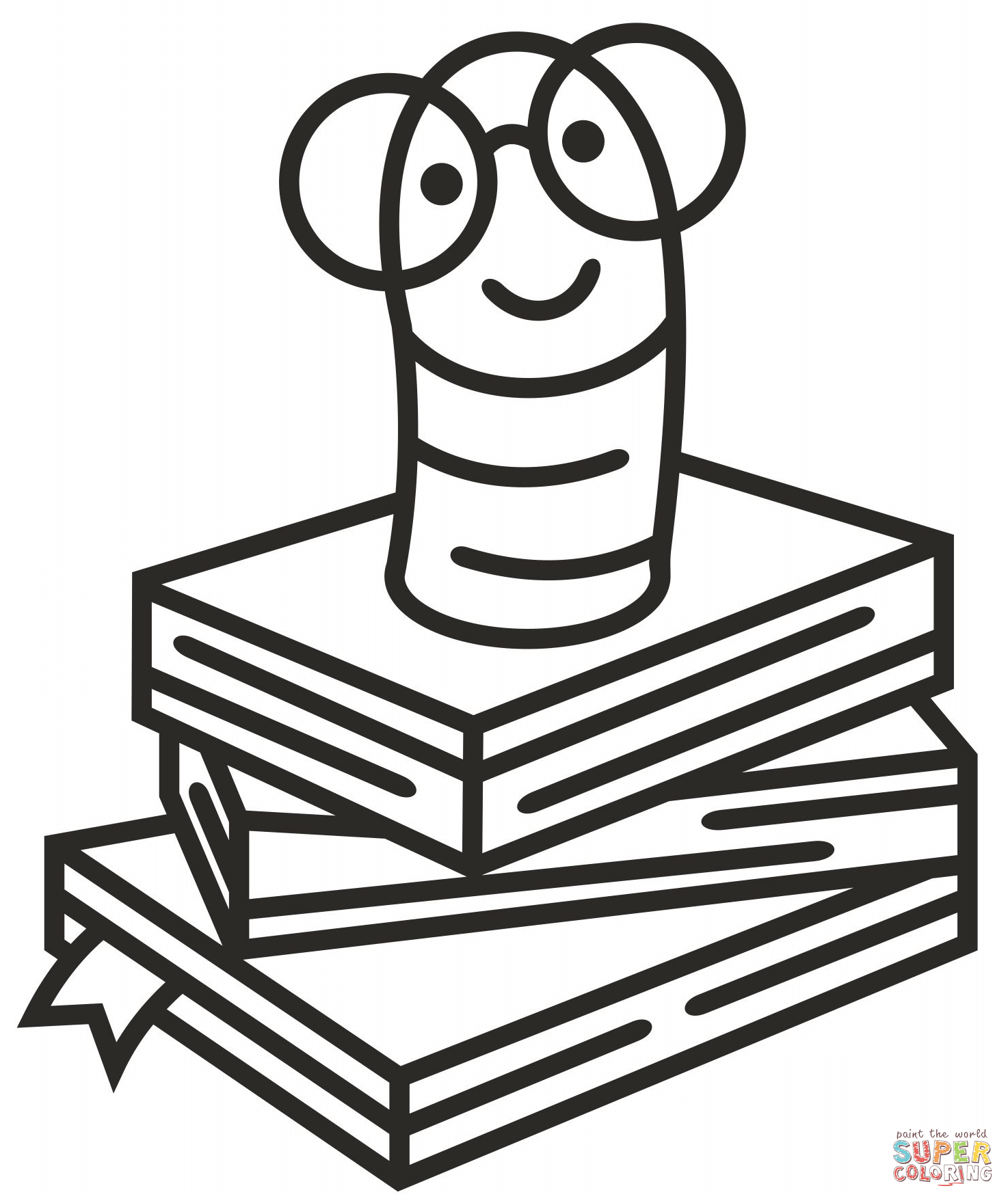 Book Worm coloring page | Free Printable Coloring Pages