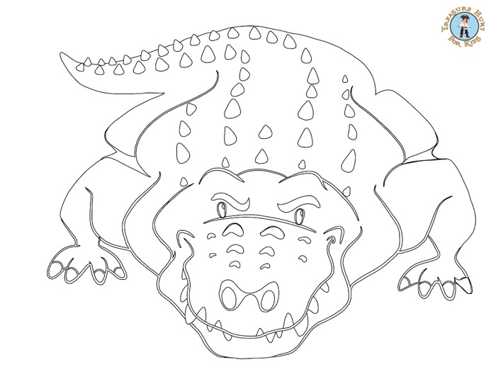 Crocodile Coloring Page - Free Printables - Treasure hunt 4 Kids