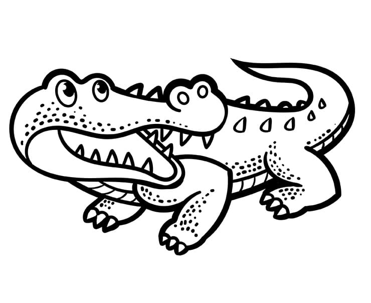 Cute Crocodile Coloring Page - Free Printable Coloring Pages for Kids