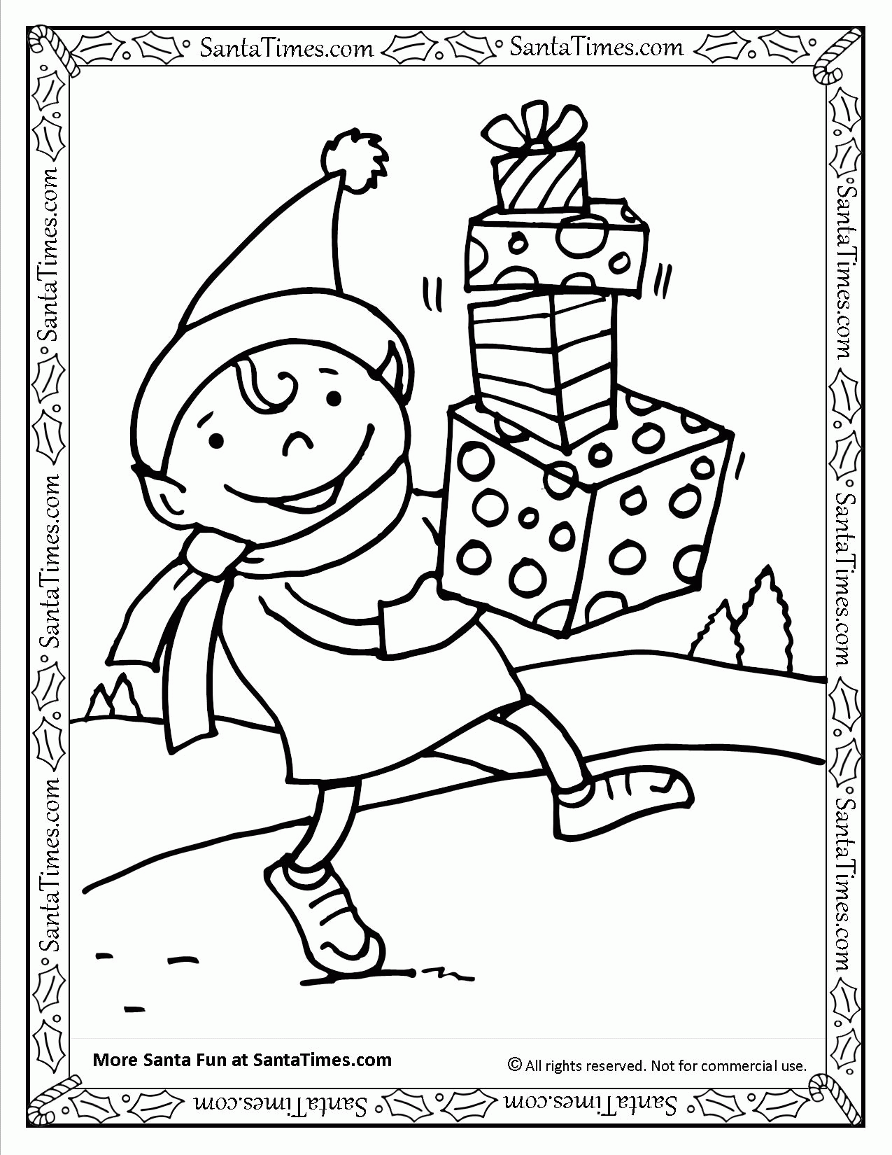Santa's Elf Printable Coloring Page