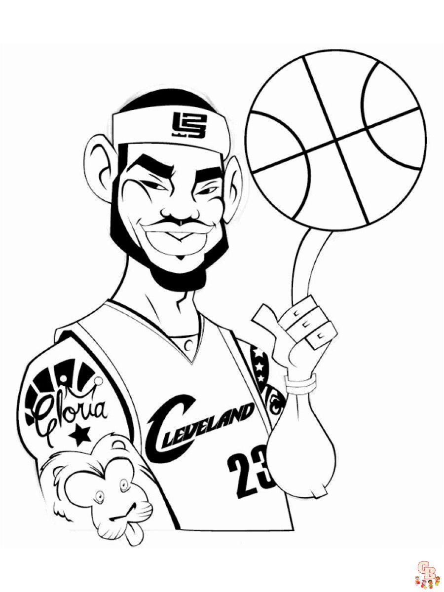Exciting LeBron James Coloring Pages for Kids - GBcoloring