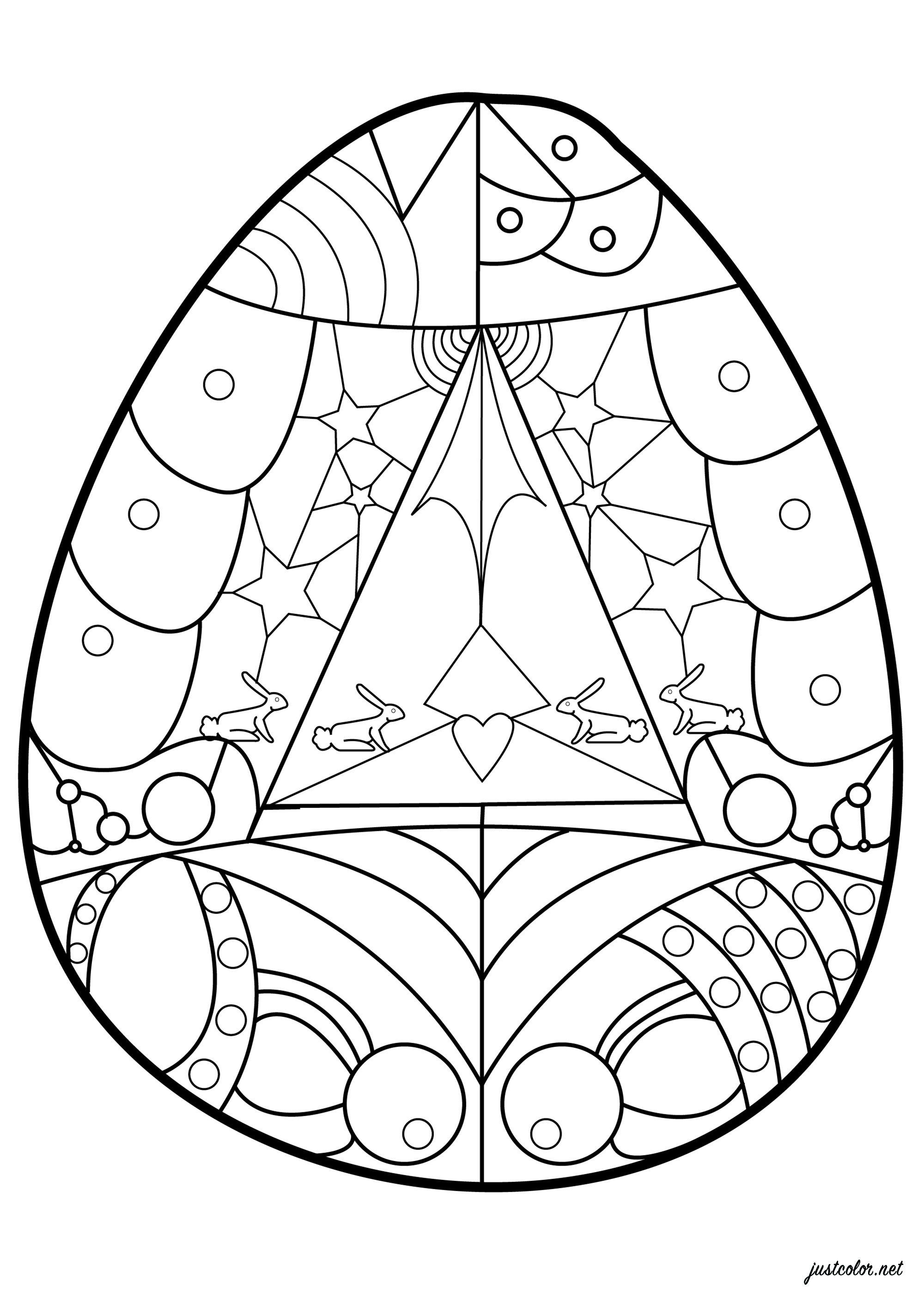 Geometric Easter Egg - Easter Adult Coloring Pages