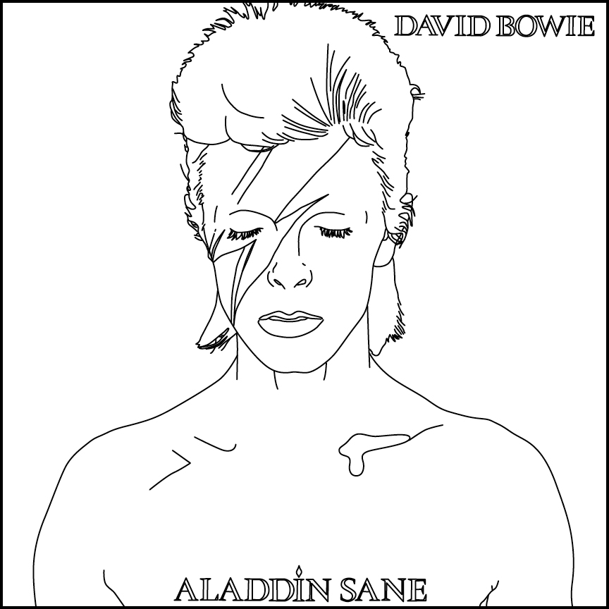 Drawings David Bowie (Celebrities) – Printable coloring pages
