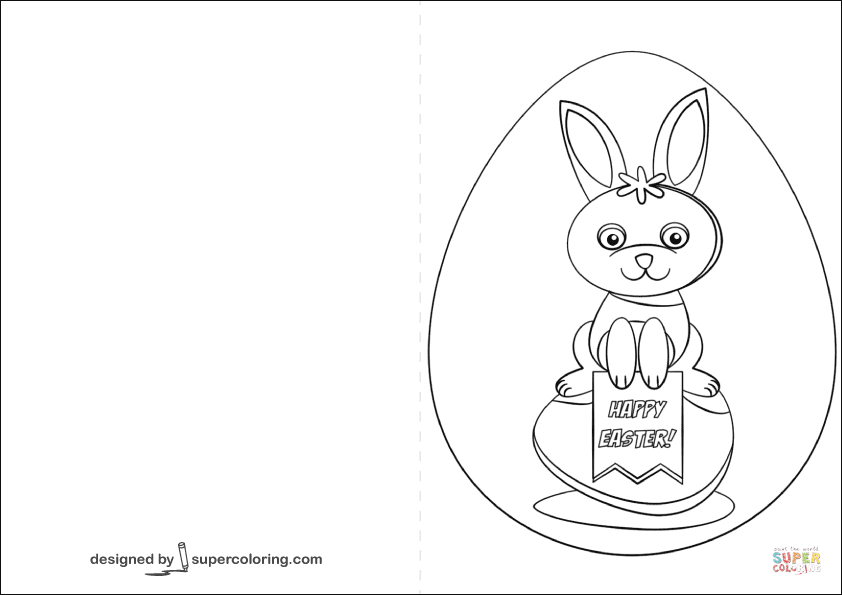 Happy Easter Card coloring page | Free Printable Coloring Pages