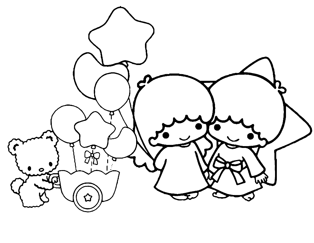 Little Twin Stars Sheets Coloring Pages - Little Twin Stars Coloring Pages  - Coloring Pages For Kids And Adults