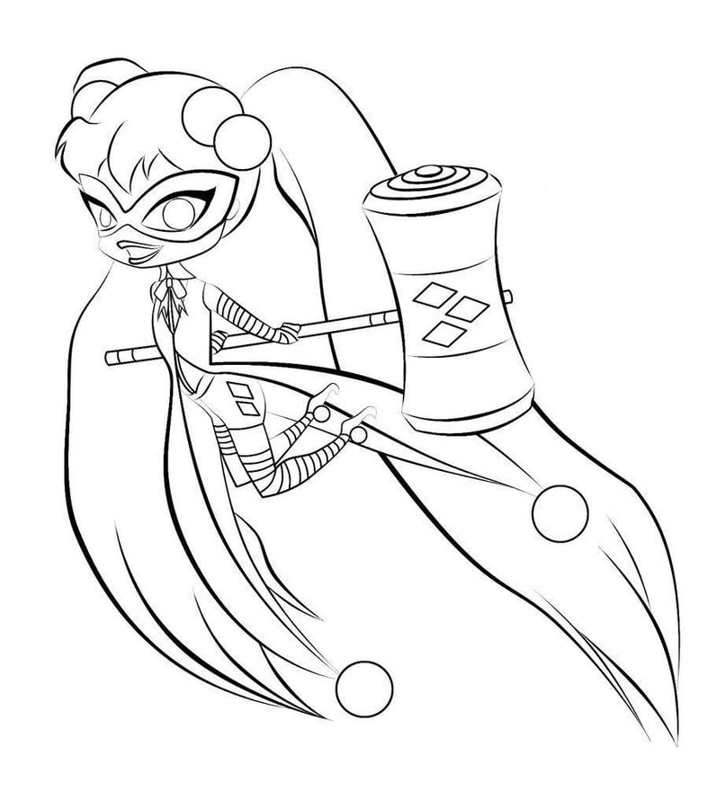 Coloring pages: Harley Quinn, printable for kids & adults, free