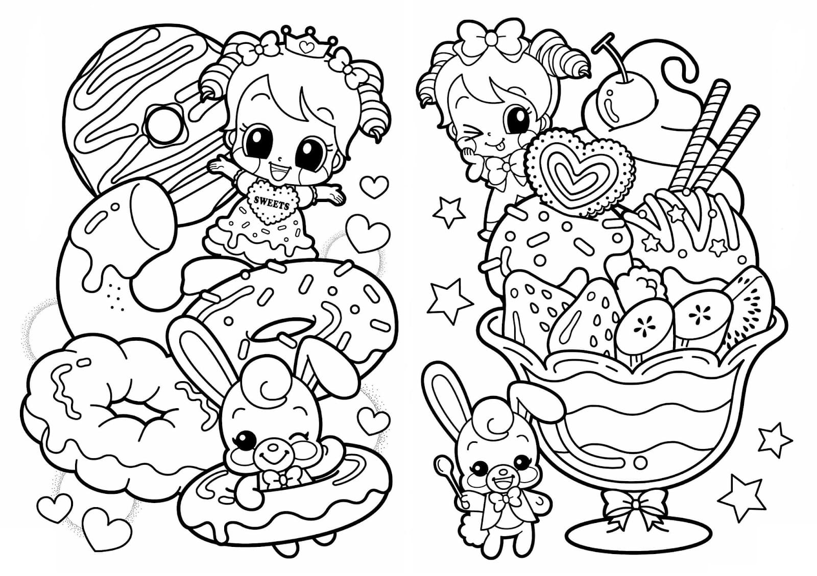 Cute Food Coloring Pages