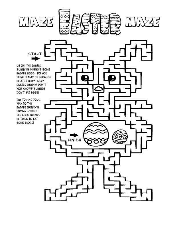 Easter Mazes Coloring Pages - Coloring Nation