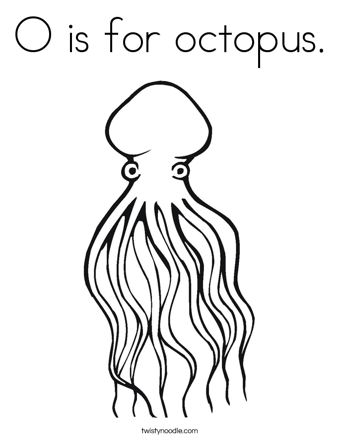 O is for octopus Coloring Page - Twisty Noodle