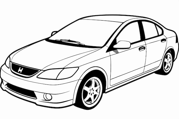 Honda Civic Car Vector Illustration ...