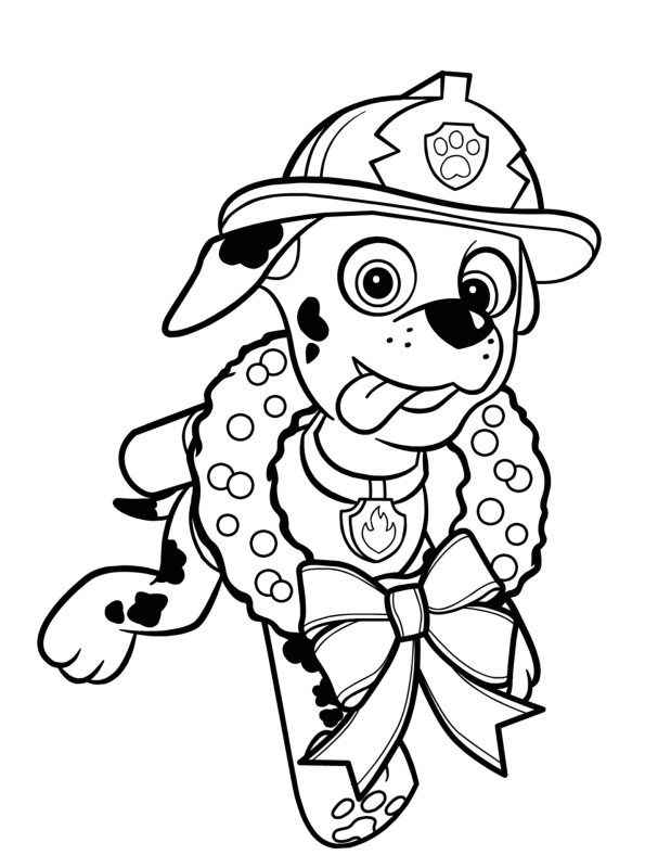 Kids-n-fun.com | Coloring page Paw Patrol Christmas Marshall Christmas