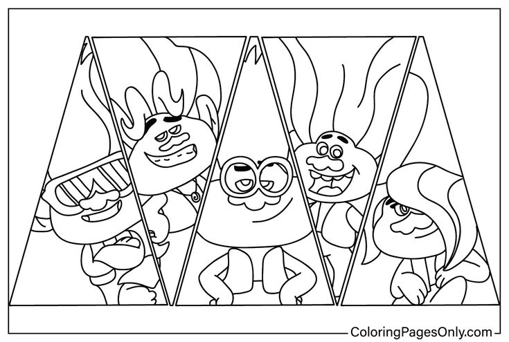 Trolls Band Together Coloring Page PNG ...