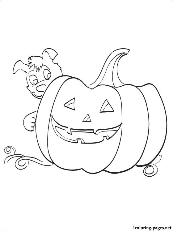 Halloween Pumpkin Puppy Coloring Pages ...