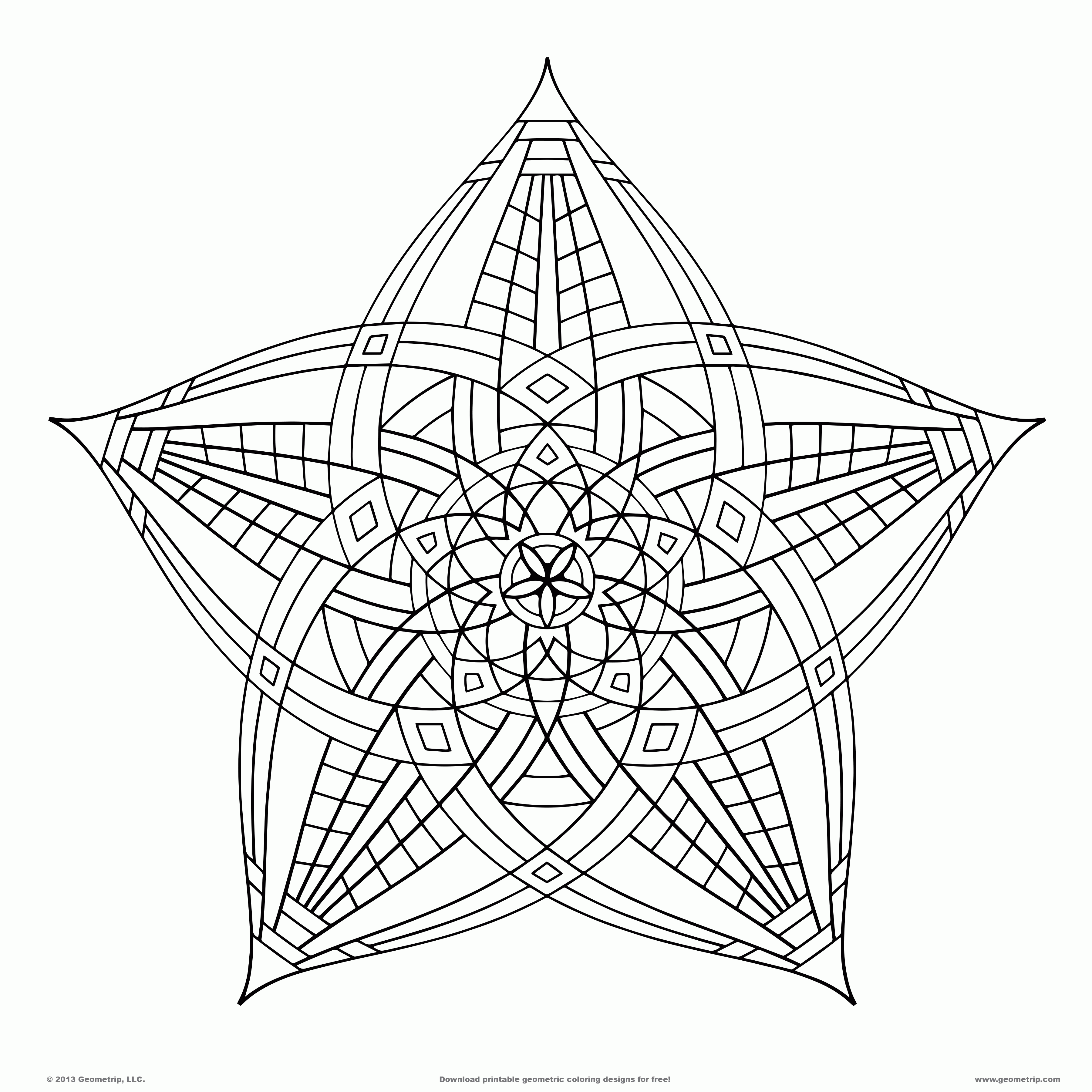 Geometric Coloring Designs - Coloring Pages for Kids and for Adults