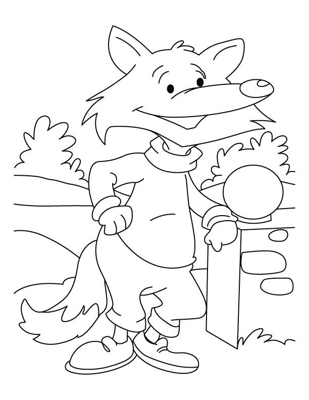 A dressed up fox waiting for someone coloring page | Download Free ...