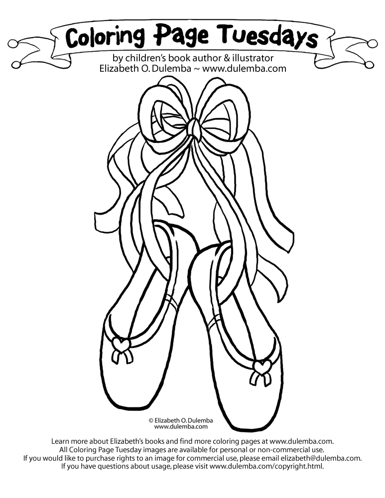 dulemba: Coloring Page Tuesday - Ballet Slippers