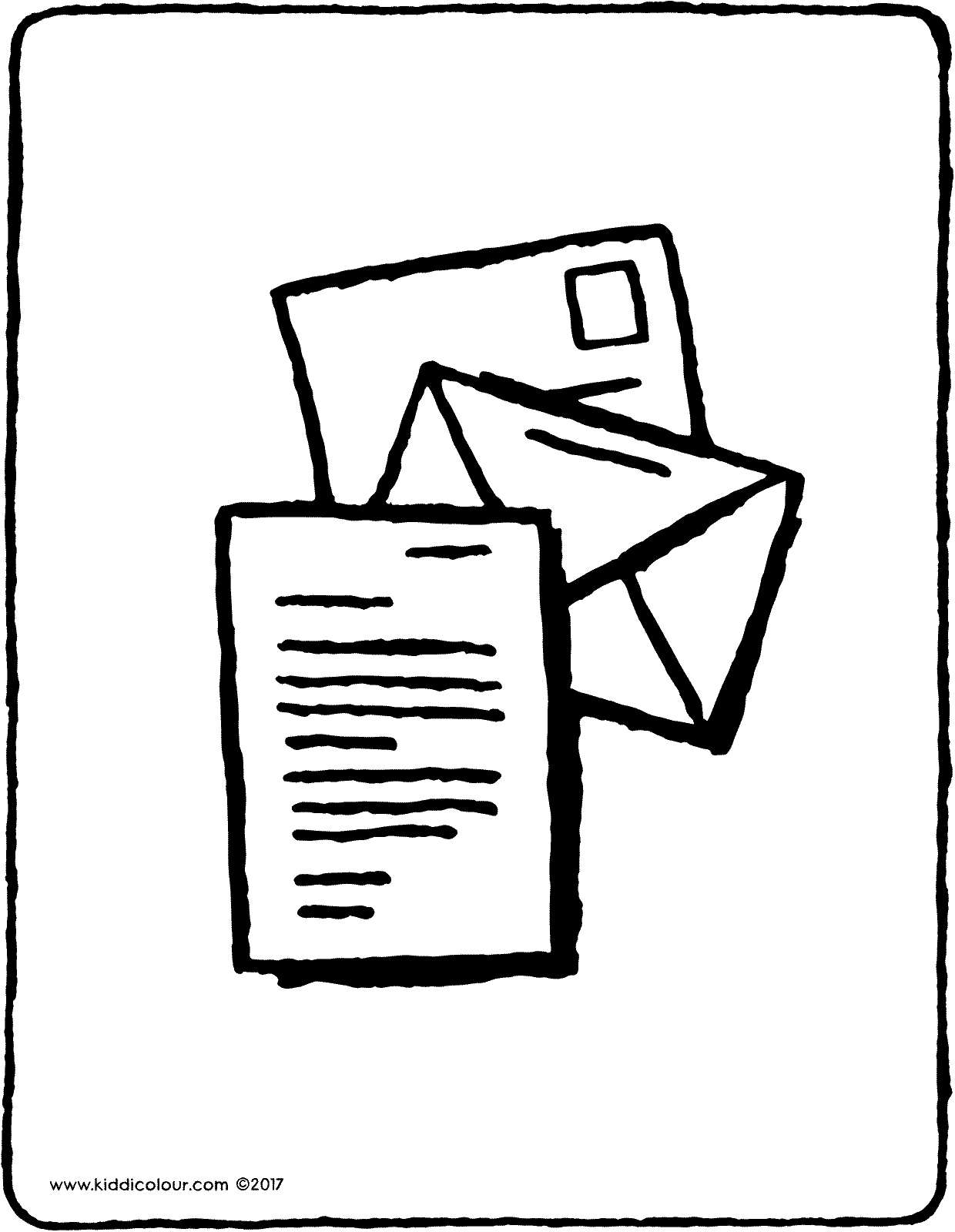 a letter in an envelope - kiddicolour