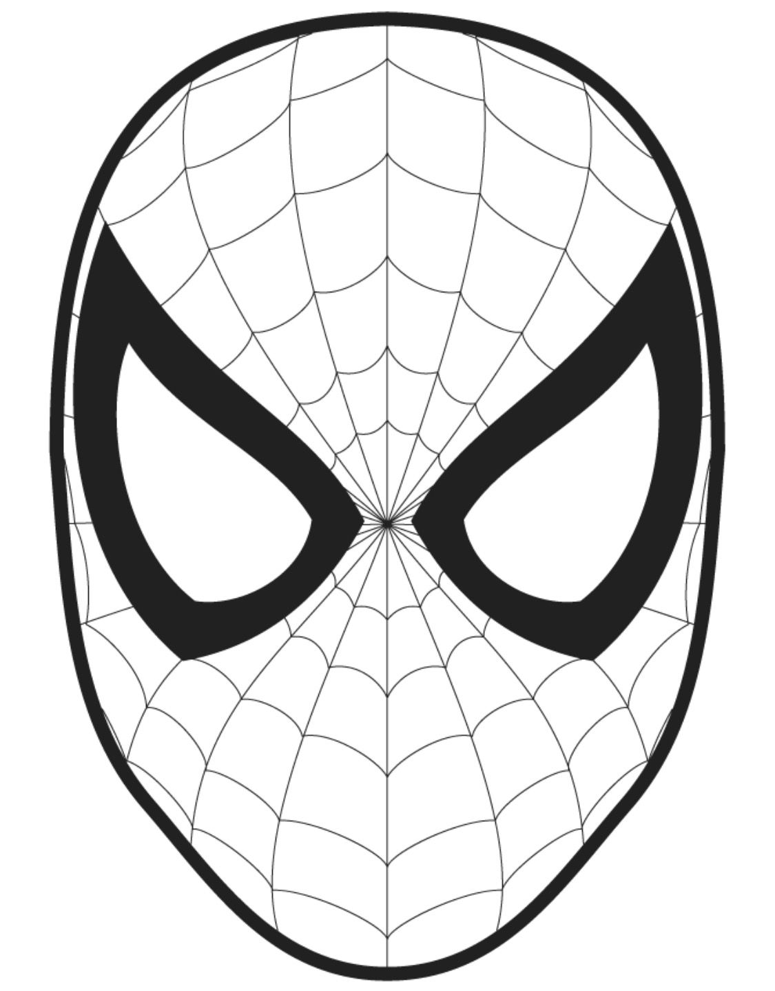 Spiderman Mask Coloring Page