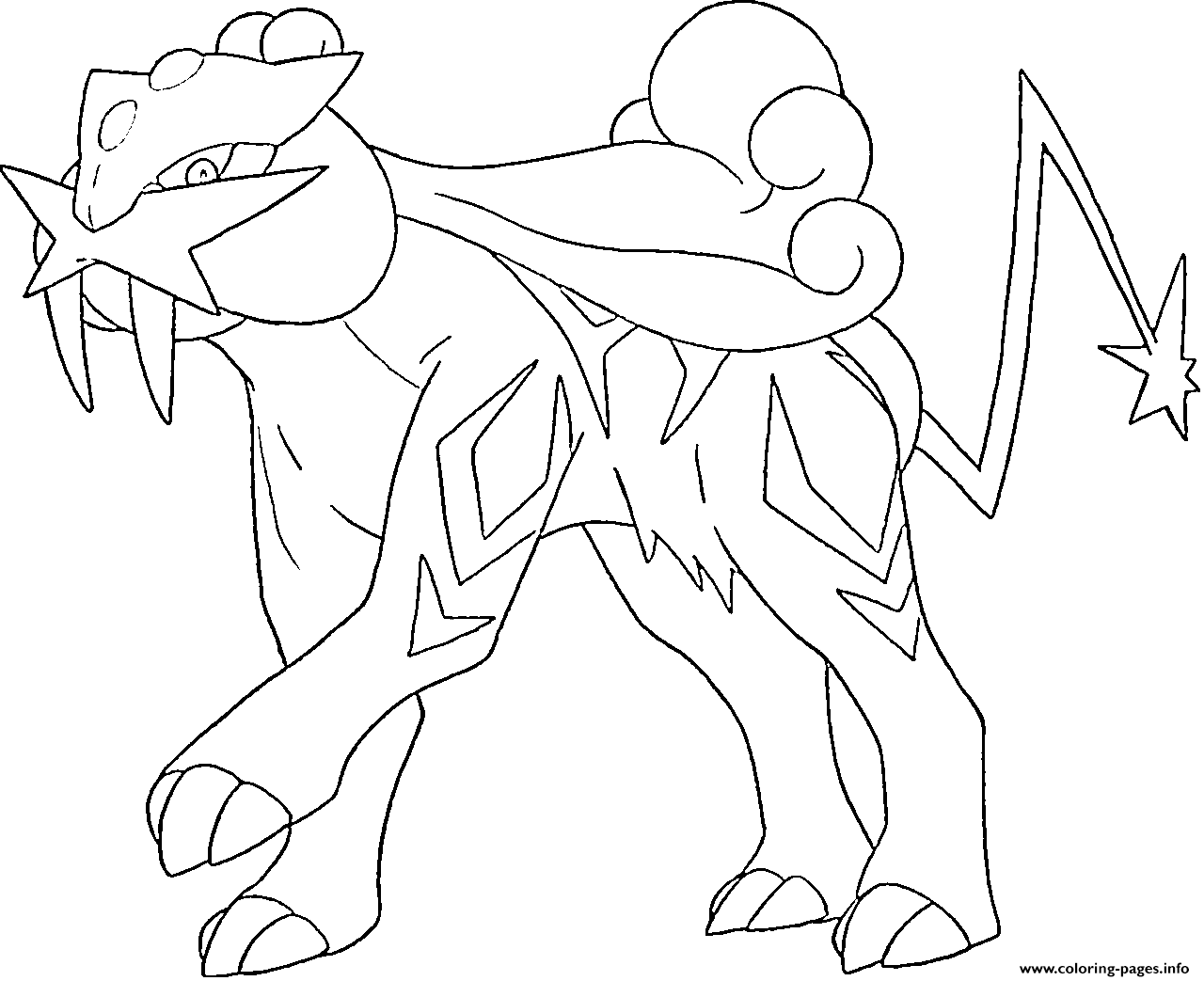 Raikou Generation 2 Coloring Pages Printable