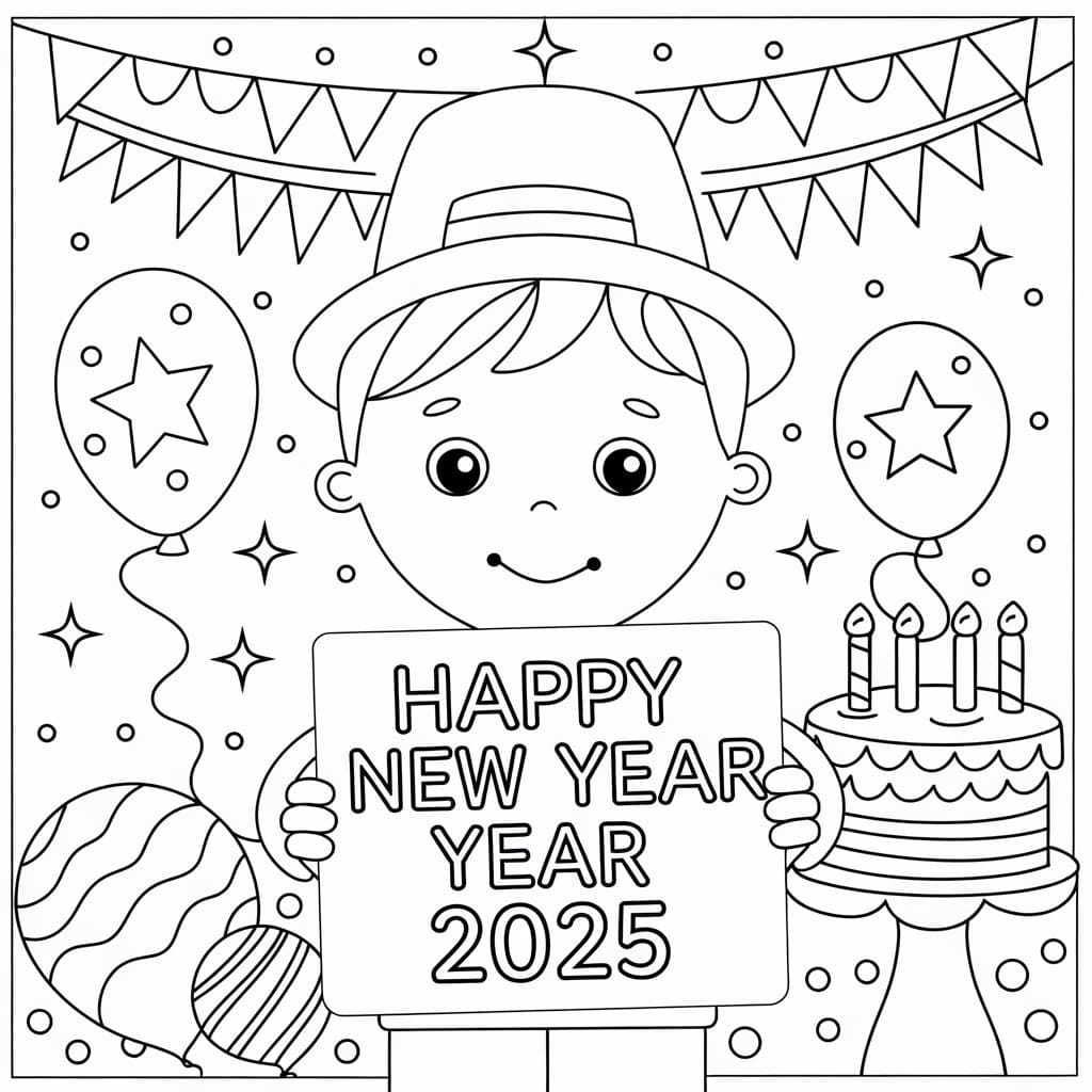 Year 2025 For Children coloring page ...