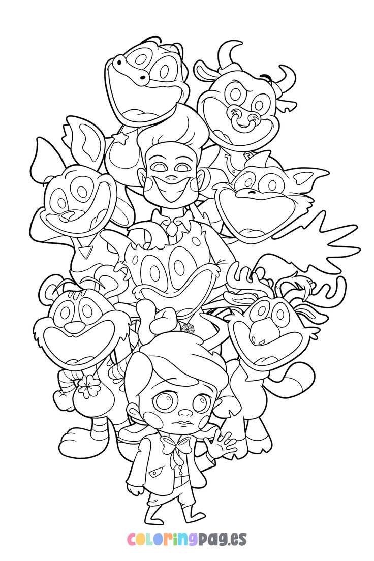 Poppy Playtime Chapter 4 - Rejected Critters coloring page
