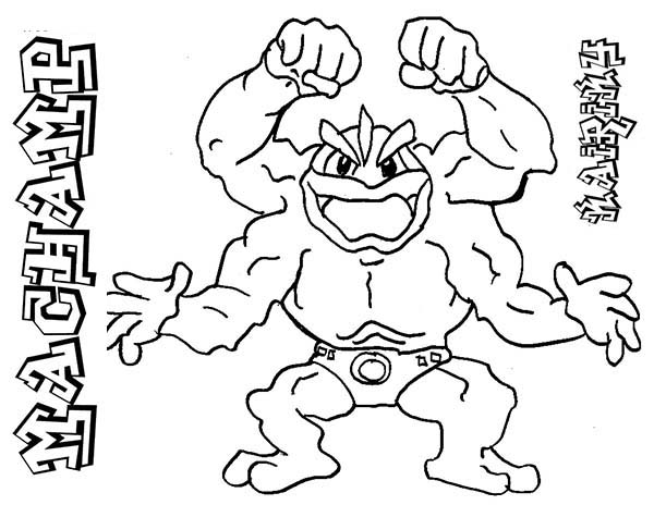 Four Hand Pokemon Machamp Coloring Pages : Bulk Color