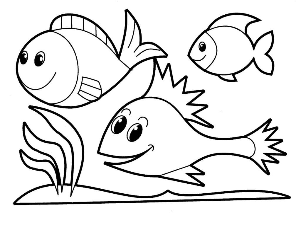 Fish Drawing For Kids Page 1