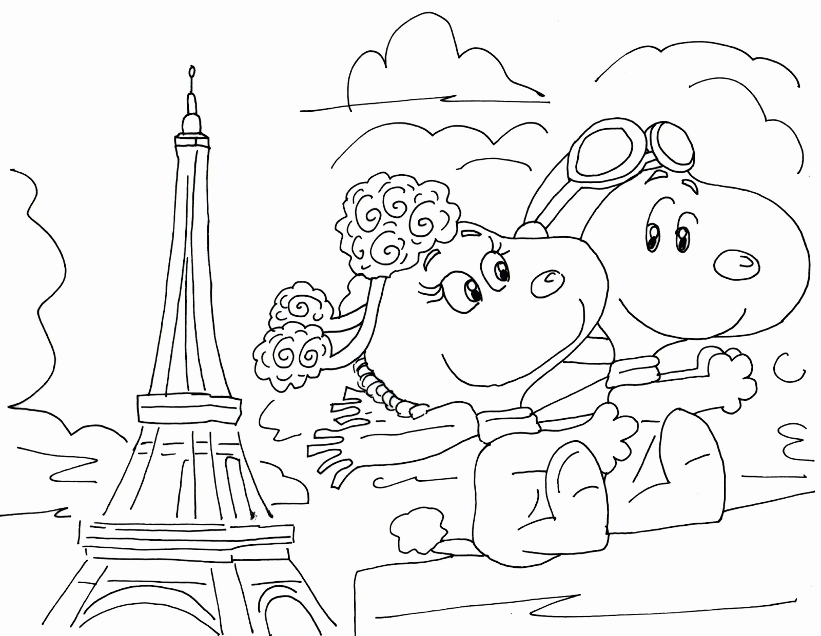 Free Charlie Brown Snoopy and Peanuts Coloring Pages: Fifi and ...