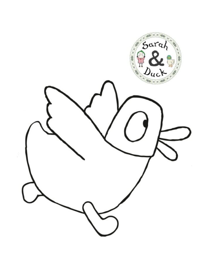 Sarah and Duck cartoon character coloring book to print and online