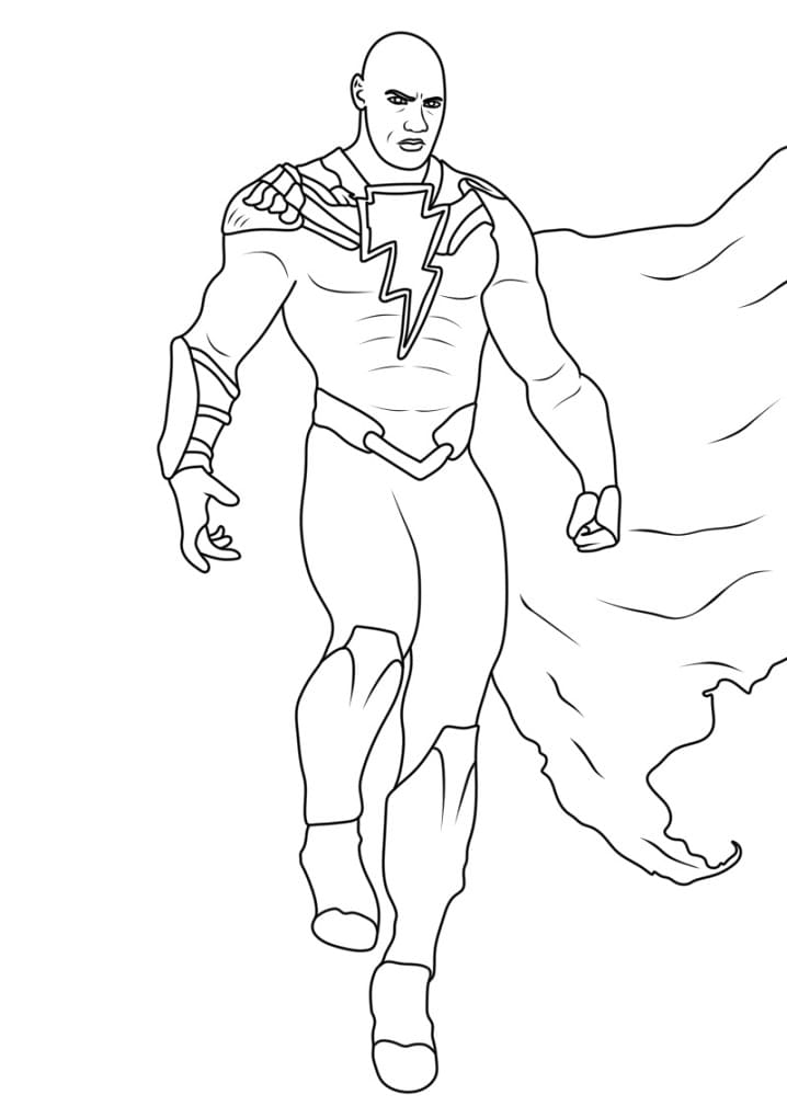 Black Adam Flying Coloring Page - Free Printable Coloring Pages for Kids