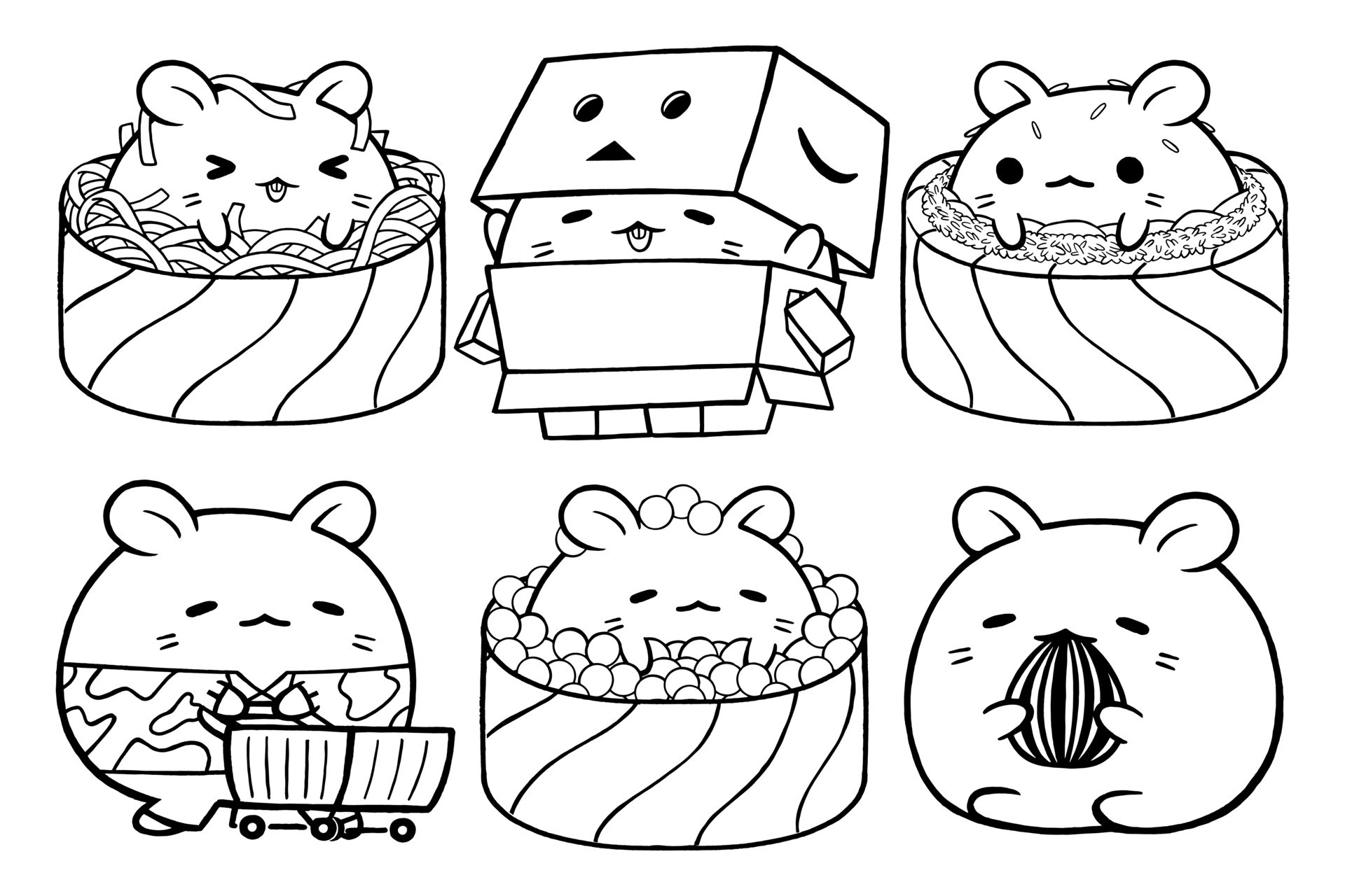 Set vector outline illustration of cute hamster character for coloring book  13726147 Vector Art at Vecteezy