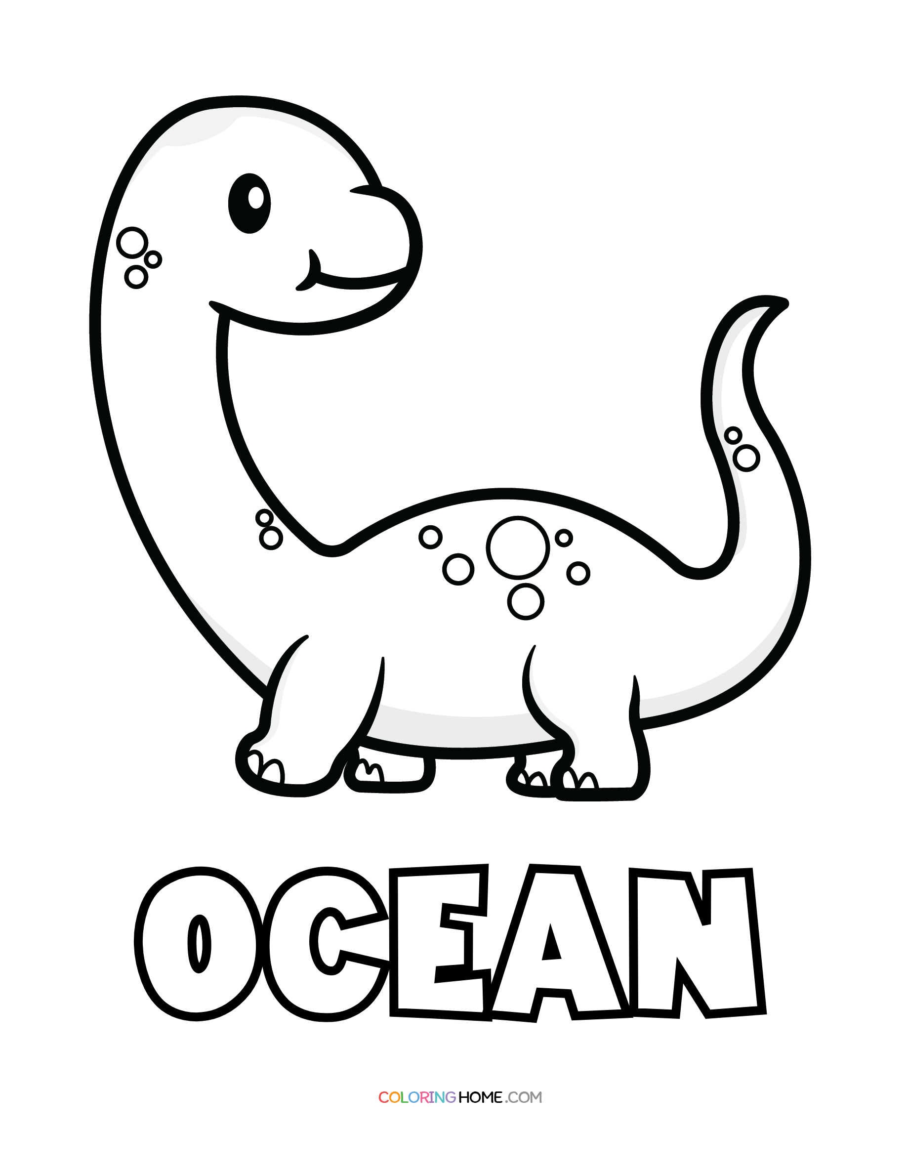 Ocean dinosaur coloring page