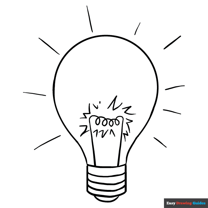 Light Bulb Coloring Page | Easy Drawing Guides