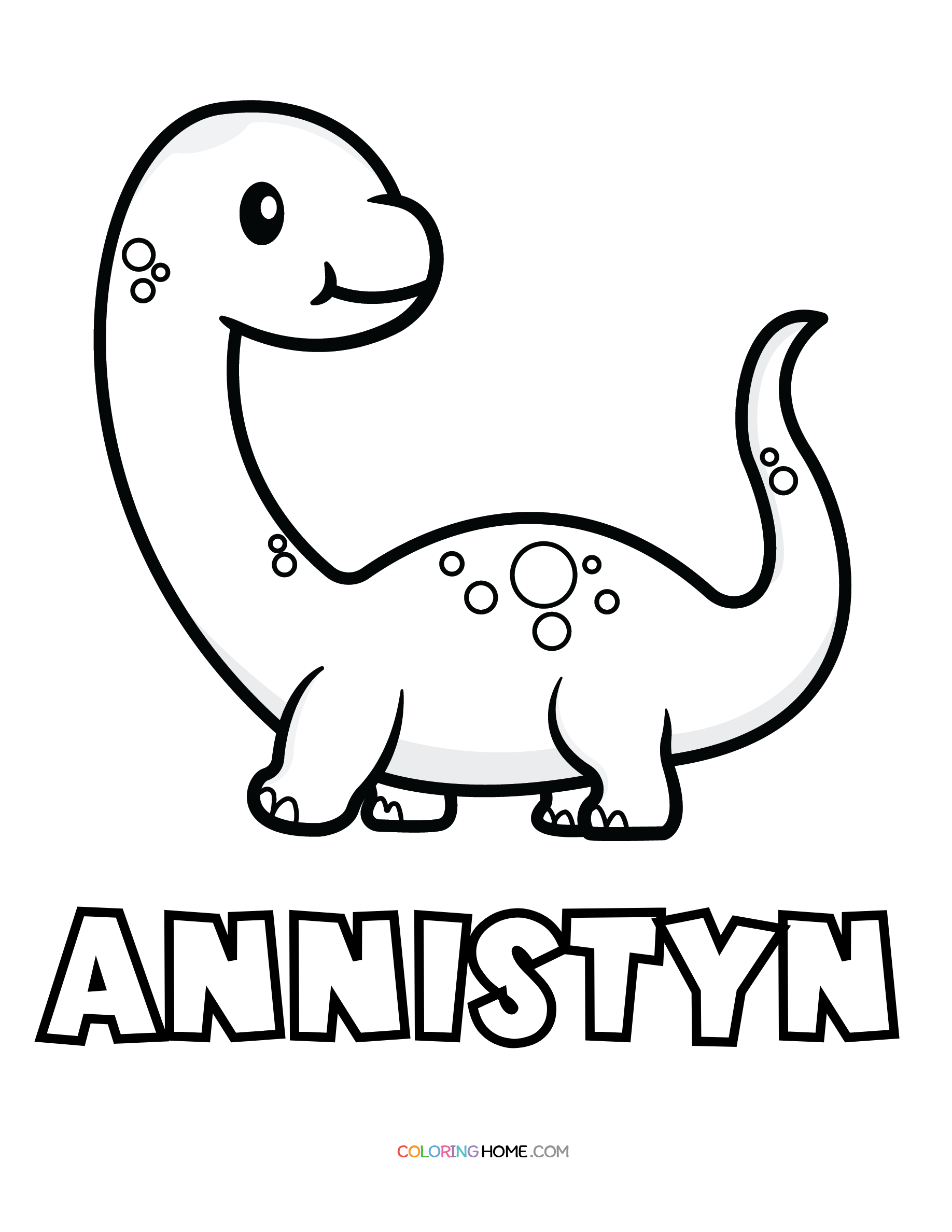 Annistyn dinosaur coloring page