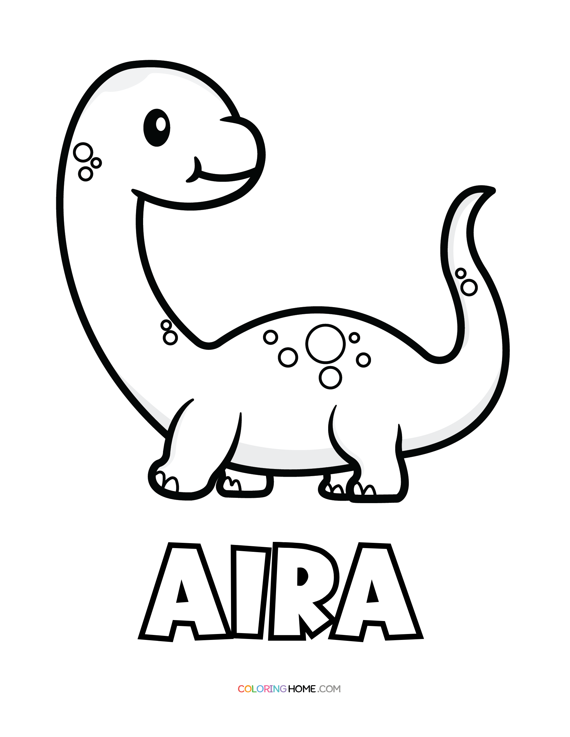 Aira dinosaur coloring page