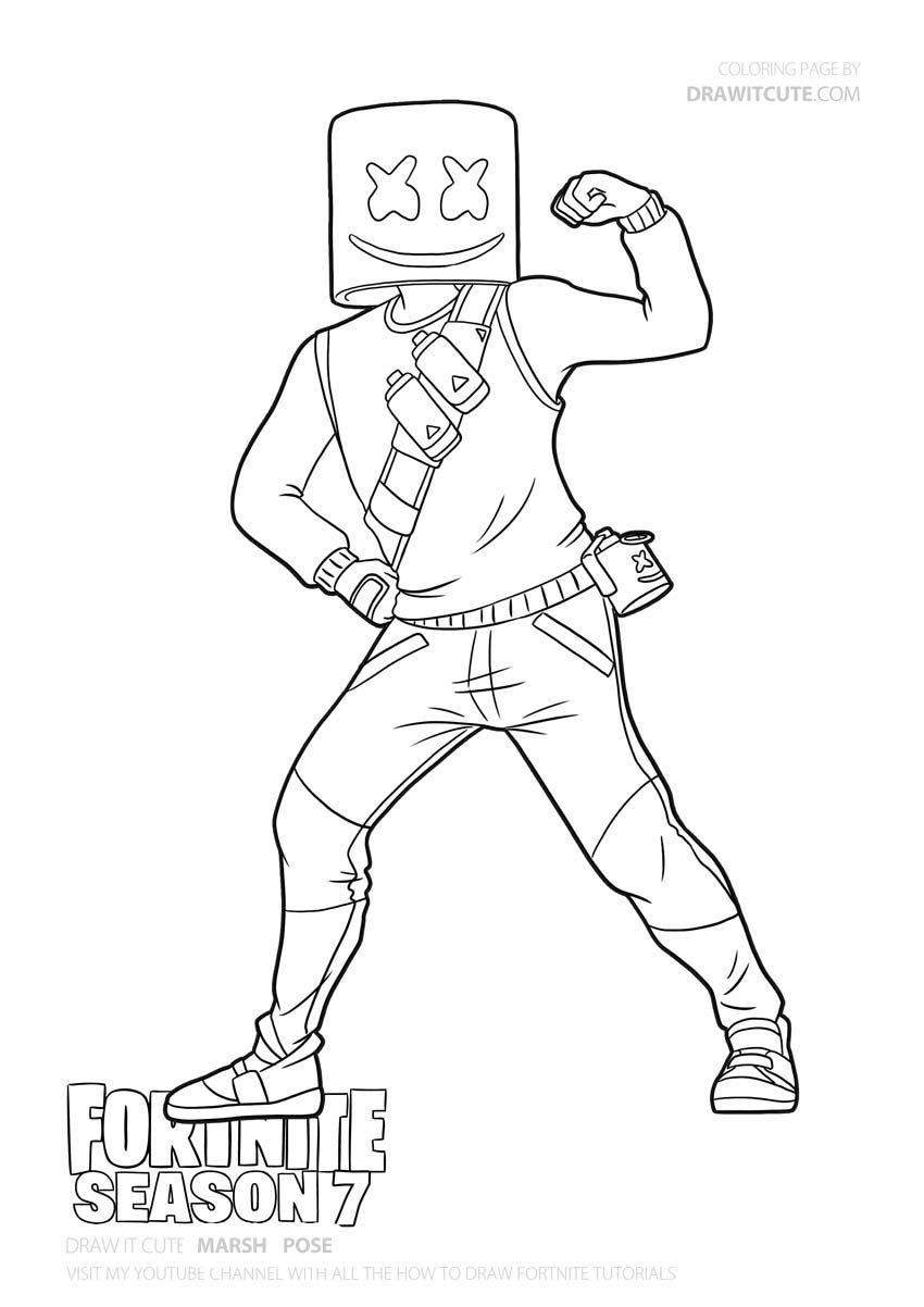 Marshmello | Fortnite coloring page - Color for fun | Coloring pages for  boys, Coloring pages to print, Cartoon coloring pages