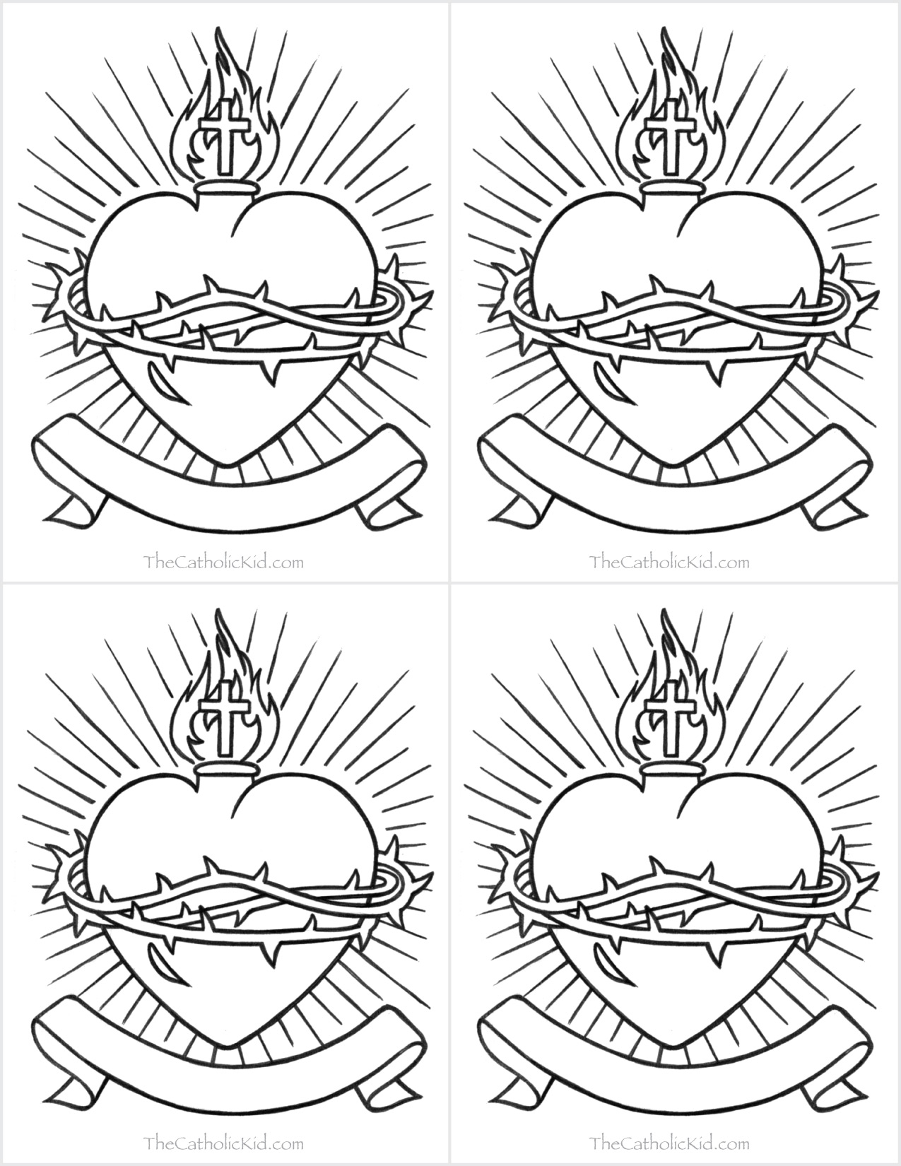 Catholic Valentines Day Cards Sacred Heart Jesus Color - The Catholic Kid -  Catholic Coloring Pages and Games for Children