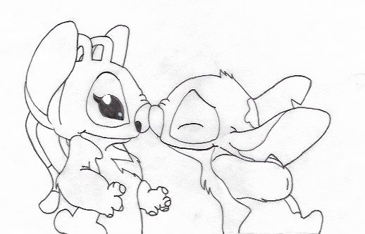 angel and stitch coloring page | Stitch ...